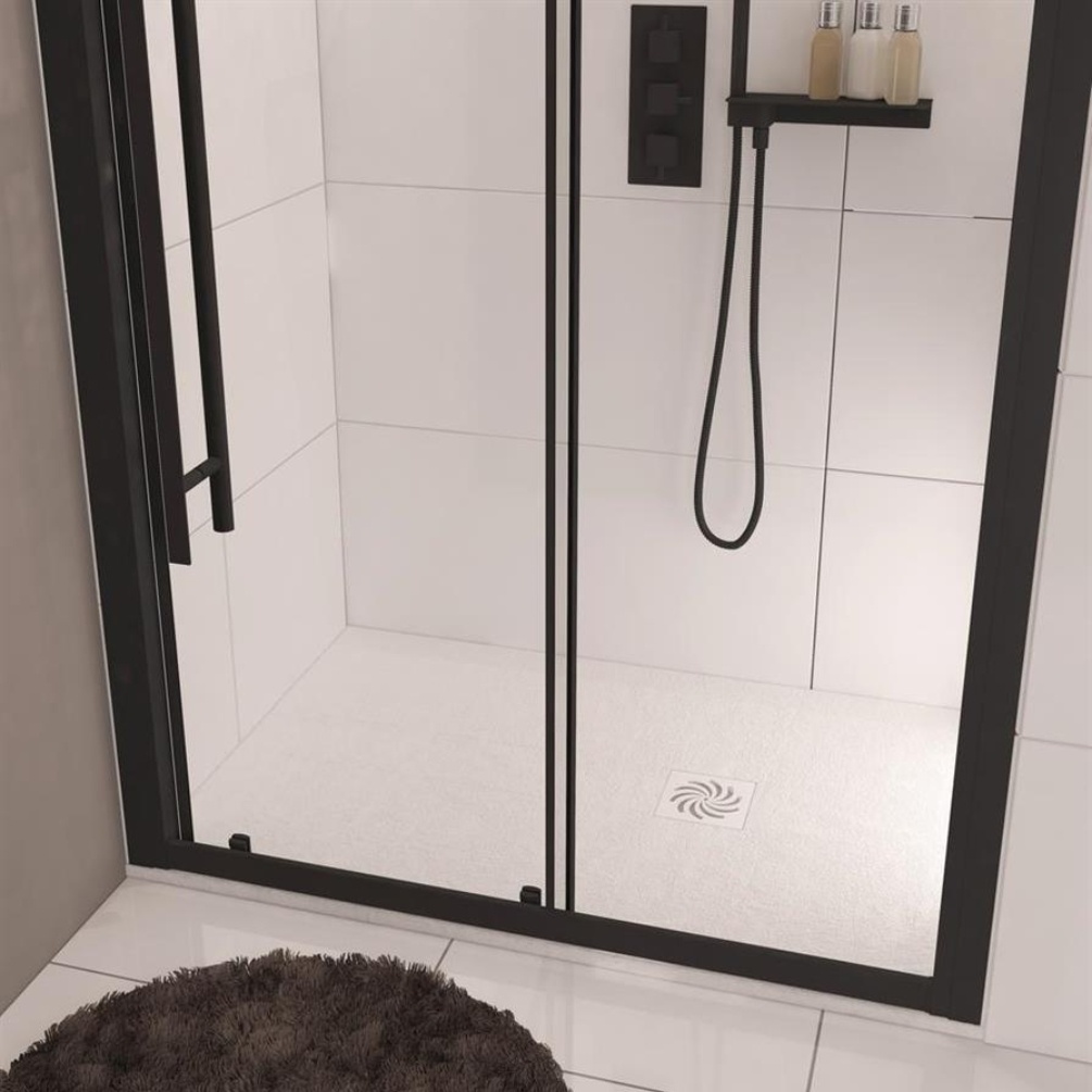 Eastbrook Crossland White 1400mm x 900mm Slate-Effect Rectangular Shower Tray Lifestyle